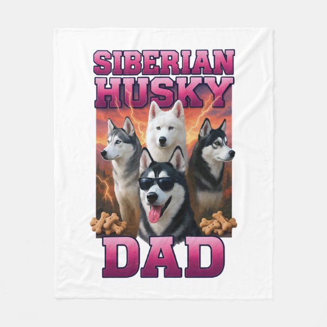 Siberian Husky   Fleece Blanket (Front)