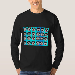Siberian Husky Funny Face Mask Husky Dogs T-Shirt