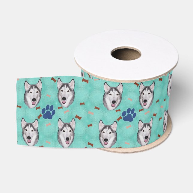Siberian Husky Grosgrain Ribbon (Spool)