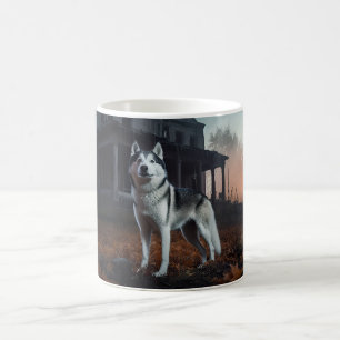 Siberian Husky Halloween Scary  Coffee Mug