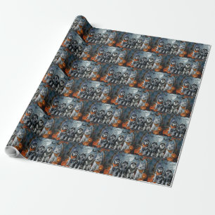 Siberian Husky Halloween Spooky Wrapping Paper