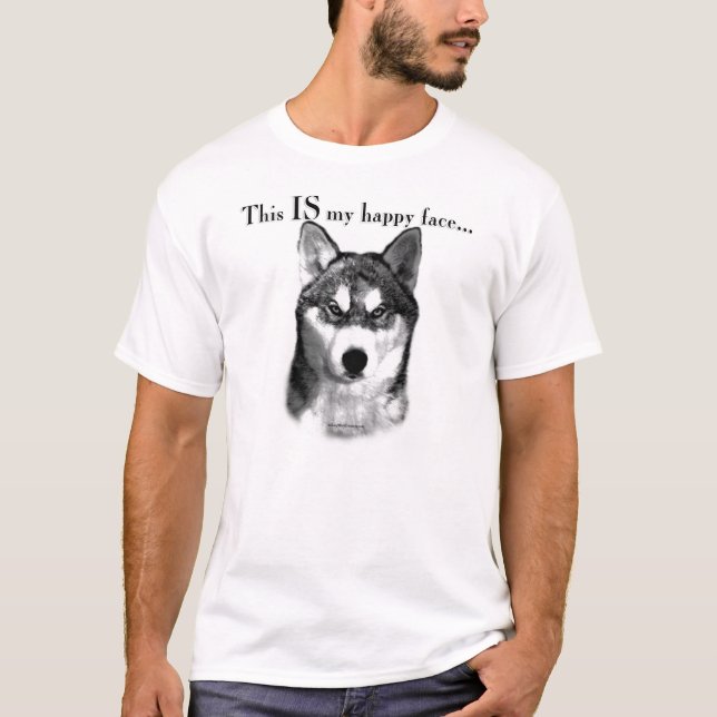 Siberian Husky Happy Face T-Shirt (Front)