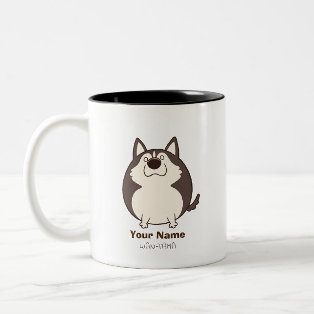 Siberian husky "Hastama" Two-Tone Coffee Mug (Left)