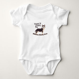Siberian Husky Home Baby Bodysuit
