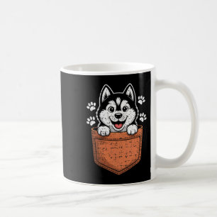 Siberian Husky In Your Front Cket  Coffee Mug