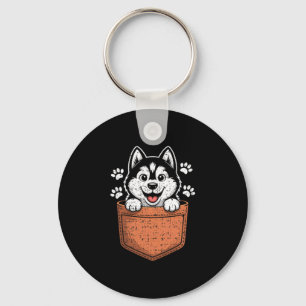 Siberian Husky In Your Front Cket Keychain