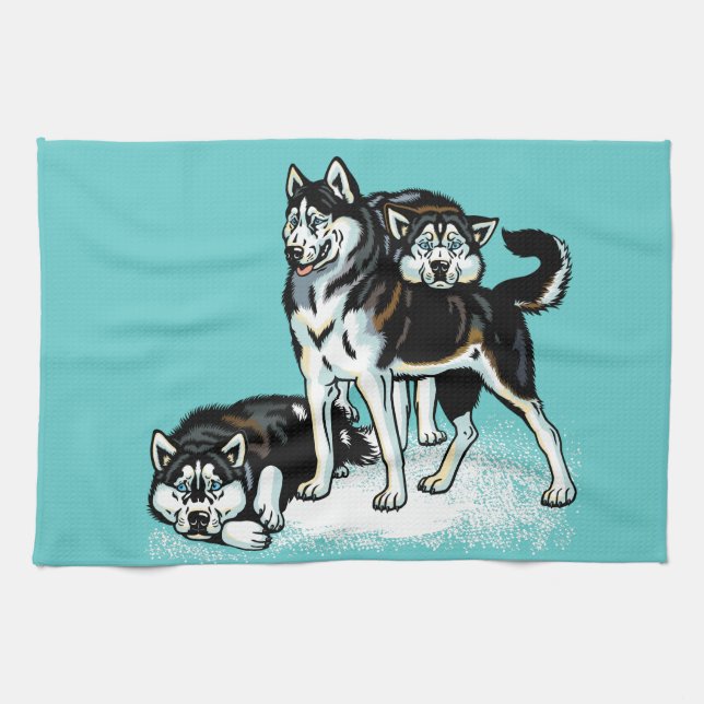 siberian husky kitchen towel (Horizontal)