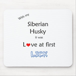 Siberian Husky Lick Design Mouse Pad
