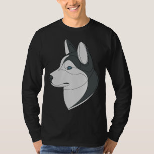 Siberian Husky Linear Dog T-Shirt
