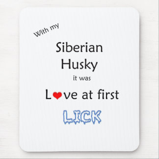 Siberian Husky Love at First Lick Mouse Pad
