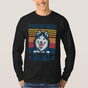 Siberian Husky Mama Mother Retro Dog Mom T-Shirt