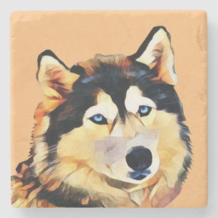 Siberian Husky Marble Stone Coaster