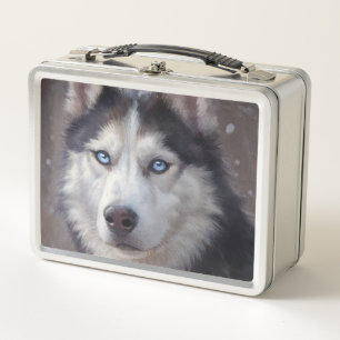 Siberian Husky Metal Lunch Box