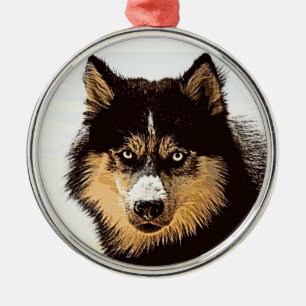 Siberian Husky Metal Ornament