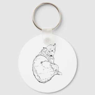Siberian Husky, Minimalist Dog Illustration  Keychain