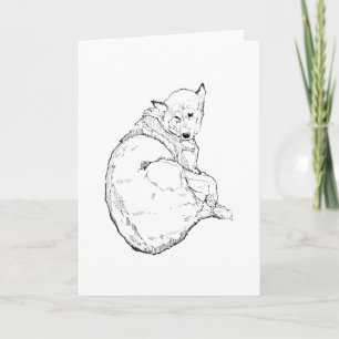 Siberian Husky, Minimalist Dog Illustration  Thank You Card