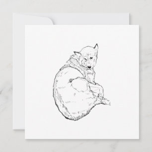Siberian Husky, Minimalist Dog Illustration  Thank You Card