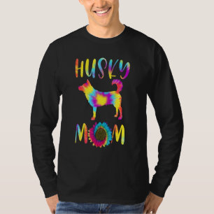 Siberian Husky Mom Dog Tie Dye Sunflower Best Mama T-Shirt