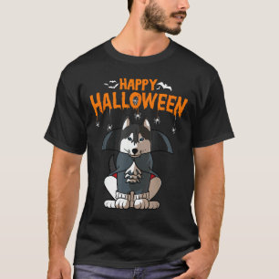 Siberian Husky Mom Funny Dog Halloween Vampire W T-Shirt