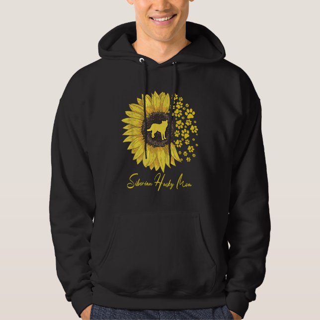 Siberian Husky Mom Sunflower Siberian Husky   Dog  Hoodie (Front)