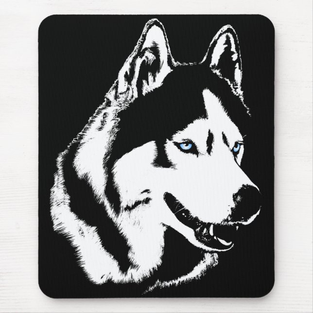 Siberian Husky Mousepad Gifts Malamute Sled Dogs (Front)