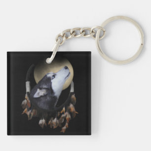 Siberian Husky Mystical Dreamcatcher Keychain