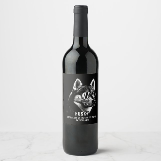 Siberian Husky Official Dog Of  Coolest Wine Label (Front)