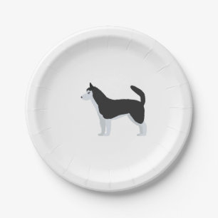 Siberian Husky Paper Plate