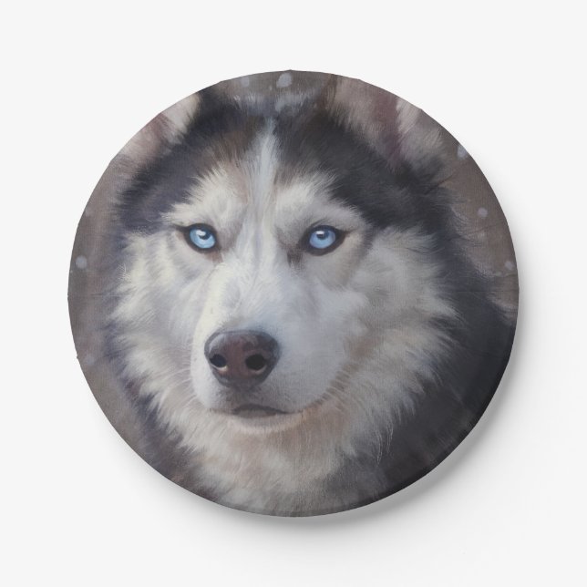Siberian Husky Paper Plate (Front)