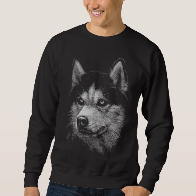 Siberian Husky Portrait 5 Sweatshirt (Front)