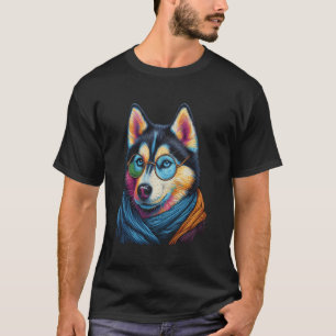 Siberian Husky Portrait for Husky Dog Lovers T-Shirt