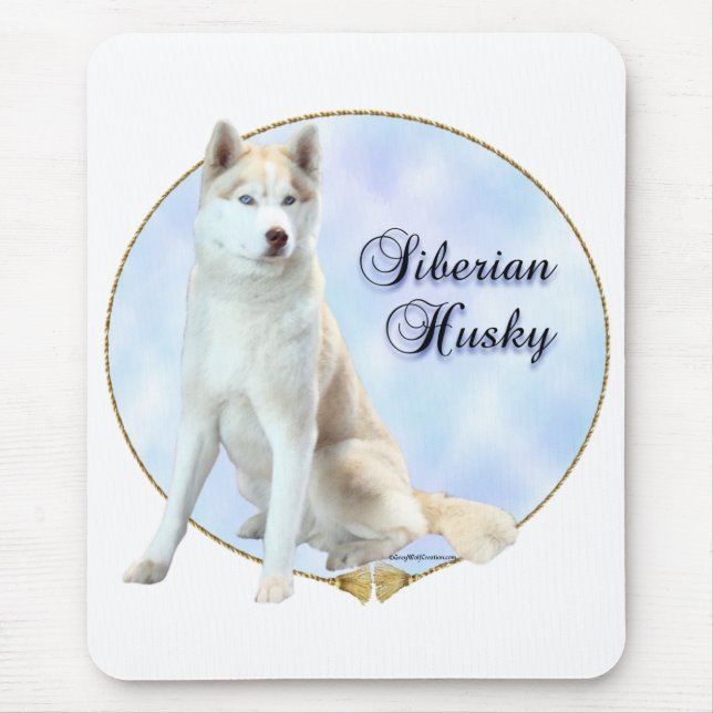 Siberian Husky Portrait Mouse Pad (Front)