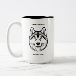 Siberian Husky Portrait Two-Tone Coffee Mug