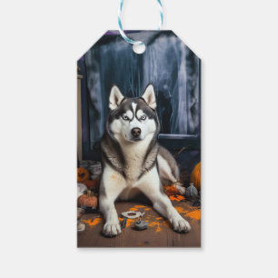 Siberian Husky Pumpkins Halloween Scary Gift Tags