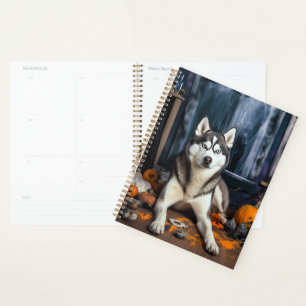 Siberian Husky Pumpkins Halloween Scary Planner