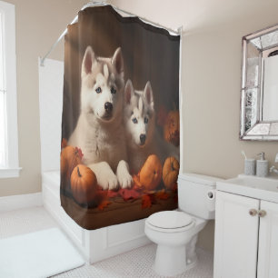 Siberian Husky Puppy Autumn Delight Pumpkin 