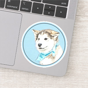 Siberian Husky Puppy Painting - Original Dog Art