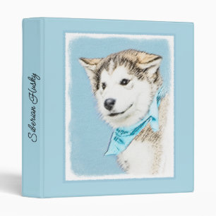 Siberian Husky Puppy Painting - Original Dog Art B Binder