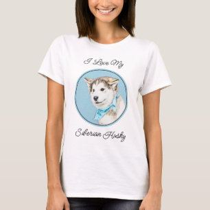 Siberian Husky Puppy Painting - Original Dog Art T-Shirt