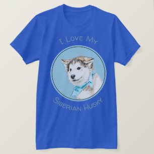 Siberian Husky Puppy Painting - Original Dog Art T-Shirt