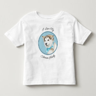 Siberian Husky Puppy Painting - Original Dog Art Toddler T-shirt