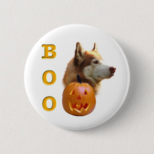 Siberian Husky (red) Boo 2 Inch Round Button