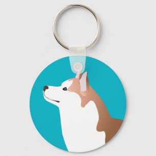 Siberian Husky - Red - Breed Template Design Keychain