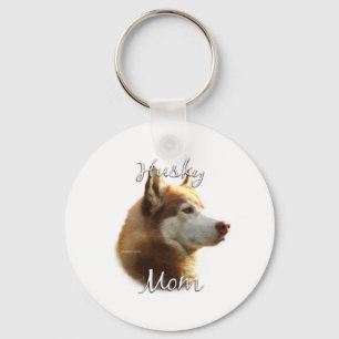 Siberian Husky (red) Mom 2 Keychain