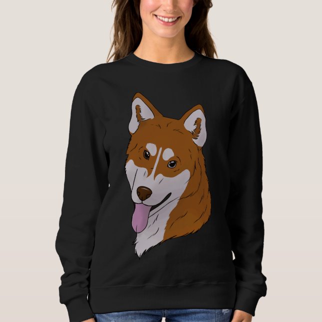 Siberian Husky  Red Sweatshirt (Front)