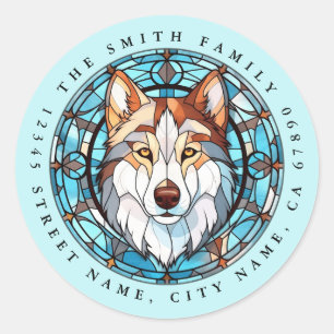 Siberian Husky Round Stickers