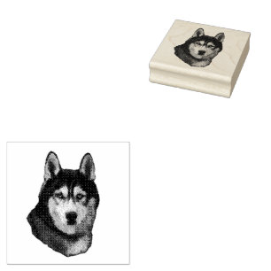 Siberian Husky Rubber Stamp