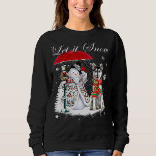 Siberian Husky Santa Dog Christmas Snowman Xmas Pa Sweatshirt