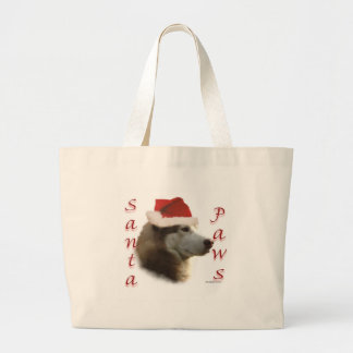 Siberian Husky Santa Paws Large Tote Bag