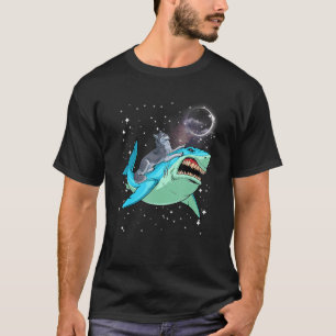 Siberian Husky Shark Jawsome Dog Space Galaxy T-Shirt